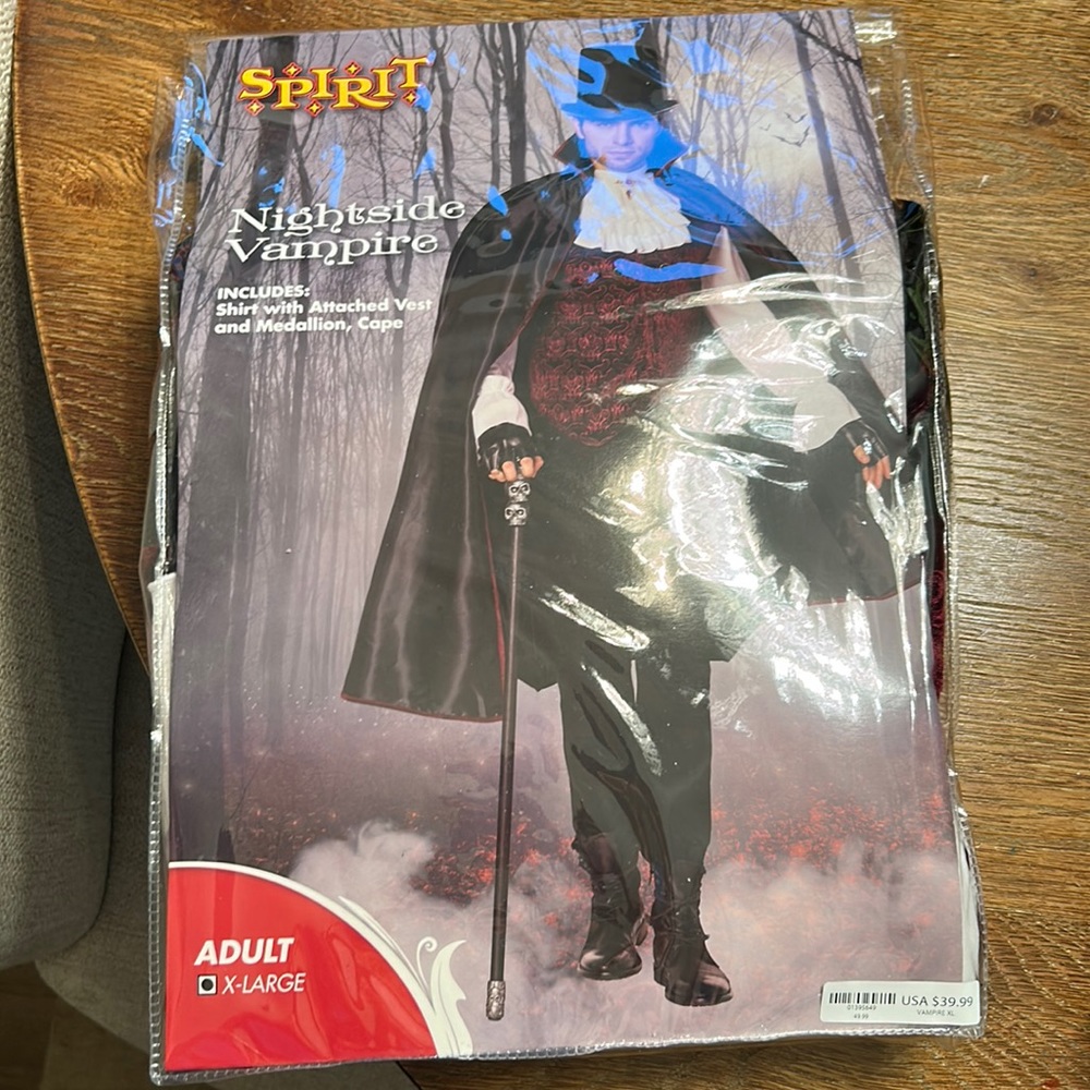 Male size XL night side Vampire Costume